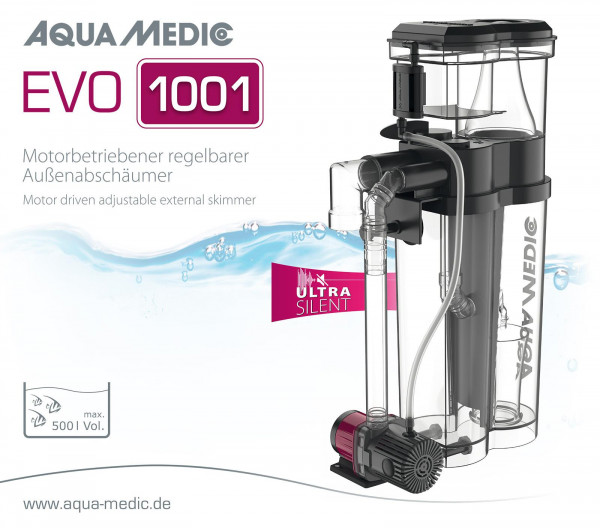 EVO 1001 incl. DC Runner 1000 - Motorbetriebener regelbarer Außenabschäumer für Meerasseraquarien bi
